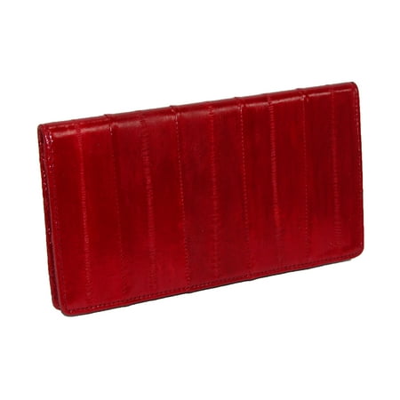 MJ Masters Women's Eel Skin Checkbook Cover and Card Holder