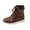 Brown, variant on EKVAHL Women's Lace‑Up Platform Ankle Booties, Faux Leather Side Zip Low Chunky Heel Boots, Rugged Lug Sole Casual Walking Boots Beige