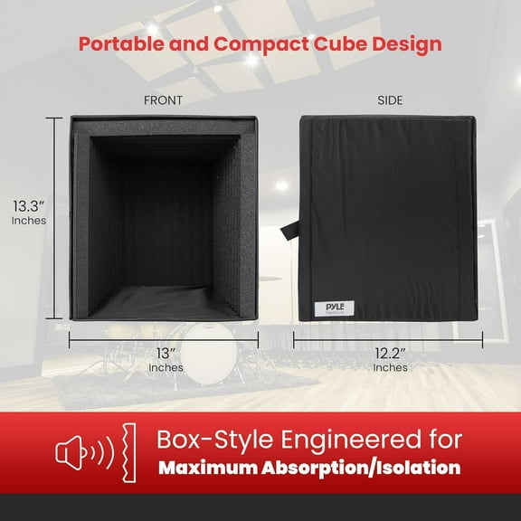 Sound Isolation Recording Shield Box - Microphone Foam Booth Cube for Studio, Podcast, Vocal Use