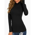 thumbnail image 2 of Women's Turtleneck Long Sleeve Shirts Casual Basic T Shirts Lightweight Base Layer Solid Slim Fit Tops, 2 of 6