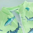 thumbnail image 6 of Ccpelsie Toddler Infant Baby Boy Swimsuit Newborn Rash Guard Boys One Piece Zipper Bathing Suit Swimwear with Hat(Green,6-12 Months), 6 of 7