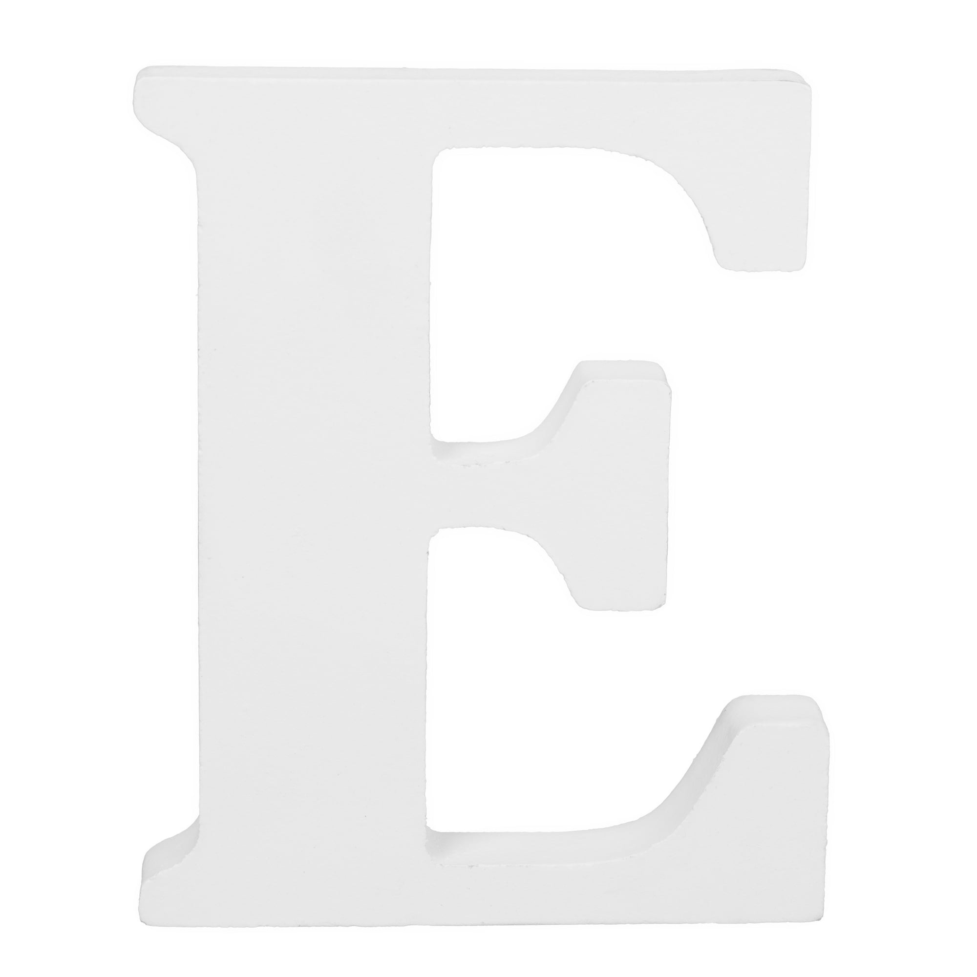 Hello Hobby White Wood Letter E, 3.78 in