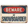 thumbnail image 1 of SignMission Z-A-1014-BW-Snowboarder Beware of Snowboarder Rustic Sign, 1 of 1