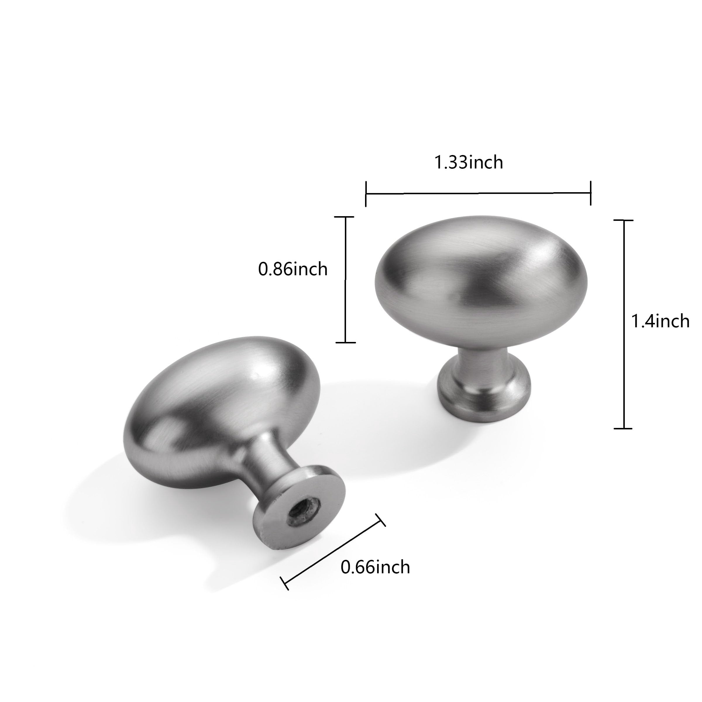 2 Pack Polished Nickel Oval Cabinet Knobs Dresser Knobs Solid Drawer Knobs Kitchen Cabinet Hardware Zinc Knobs for Dresser Drawers