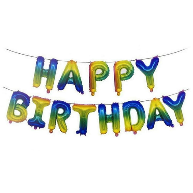 HAPPY BIRTHDAY" Foil Balloons Anniversary Birthday Party Decor Beautiful Balloon(Dazzle Color)