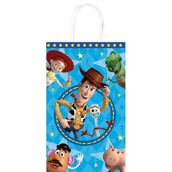"Toy Story 4" Blue Printed Paper Party Kraft Bags, 8.25" x 5.25", 8 Ct.