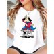thumbnail image 1 of Women's Trendy Graphic Tee - Casual Crew Neck Short Sleeve, Stretchy Polyester Blend, Machine Washable - Perfect for Summer & Casual Attire, 1 of 8