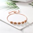 thumbnail image 3 of Gem Stone King 6.51 Ct Brown Tiger Eye E-F Lab Grown Diamond 18K Rose Gold Plated Silver Bracelet for Women, 3 of 3