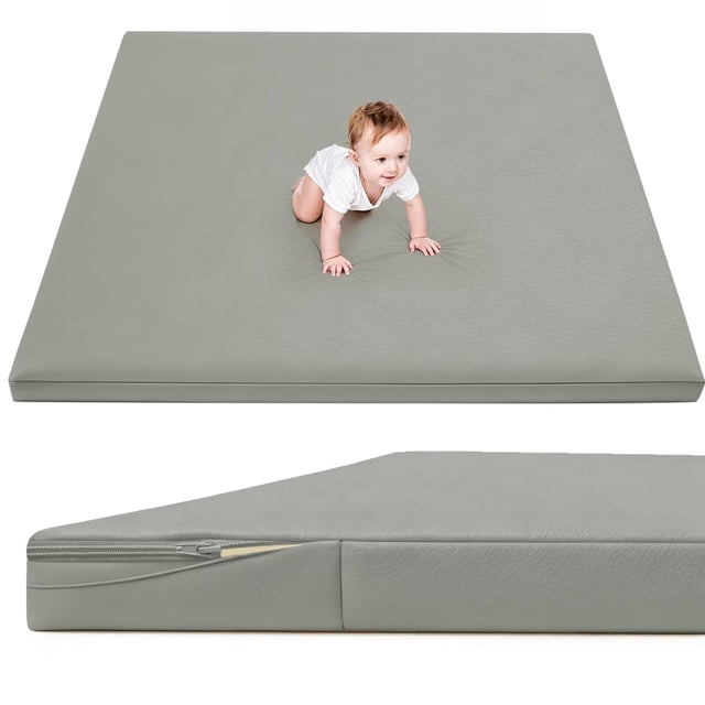 Alfombra de Juego para Bebé ILPEOD Impermeable 3.3 cm de Grosor 188x127 cm Gris