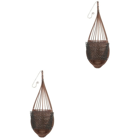 Set of Hanging Baskets for Wall Plants, Vintage Style Flower Pots, Decorative Plant Holders for Home and Garden