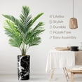 thumbnail image 4 of Artificial Tree in Modern Marble Effect Planter, Fake Areca Tropical Palm Silk Tree for Indoor and Outdoor Home Decoration - 66" Overall Tall (Plant Pot Plus Tree), 4 of 5