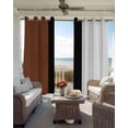 thumbnail image 4 of Blackout Curtains for Bedroom, Brown Black White Boho Room Darkening Window Drapes for Living Room, Modern Striped Art Thermal Insulated Grommet Curtains, 52x54 inch, 2 Panels, 4 of 9