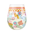 thumbnail image 2 of Enesco Lolita Stemless Flip Flops Hand Painted Stemless Wine Glass 5in H, 2 of 3