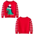 thumbnail image 3 of Kids Christmas Cute Dinosaur Print Pullover Knit Top Autumn Winter Warm Knitted Sweater, 3 of 11