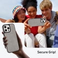 thumbnail image 2 of for iPhone 13 Pro Max Case, Built-in Magnetic Compatible with Mag-Safe, [Anti-Scratch Skin-Friendly Microfiber Lining], PU Leather Slim Shockproof Protective Cover Support Magnetic Car Mount, Gray, 2 of 9