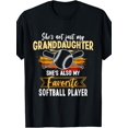 thumbnail image 2 of Proud Grandma & Grandpa Softball Player Cotton Tee - "She's Also My Favorite" Baseball Graphic, Casual Round Neck, Short Sleeve T-Shirt for Casual Attire, 2 of 8