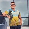 thumbnail image 4 of Balery Funny Countryside Donkey Camisa Polo de Hombre con Estampado, de Manga Corta y Tejido Medio, Camisa Tipo Golf Polo-X-Large, 4 of 6