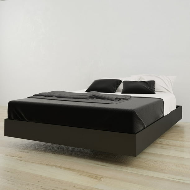 Nexera Corbo Queen Size Platform Bed, Queen Bed Frame Floating