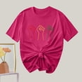 thumbnail image 2 of Camiseta de Cuello Redondo Impresa Nueva Moda Casual de Manga Corta de las Mujeres, Mezcla Ligera de Poliéster para la Primavera, 2 of 6