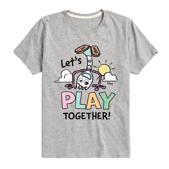 Toy Story 4 - Forky Lets Play Together - Toddler & Youth Short Sleeve Graphic T-Shirt
