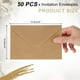 thumbnail image 2 of 50 Pcs Sobres de Invitación, Sobres de Tarjeta de 6 x 4 Pulgadas para Tarjetas de Felicitación, Invitaciones de Boda, (Marrón), 2 of 7