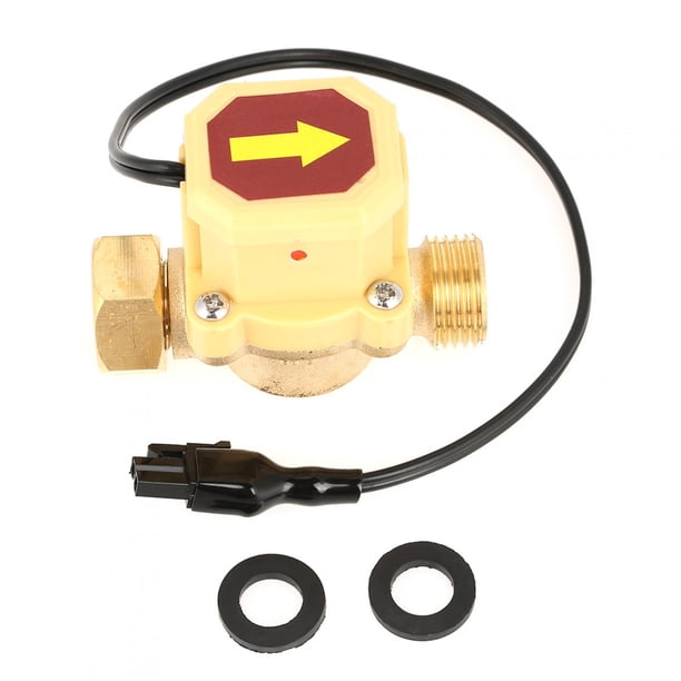 1 interruptor de sensor de control de flujo de agua a presión de bomba de latón, rosca macho hembra G1/2