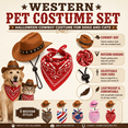 thumbnail image 6 of Pet Cowboy Costume for Cats and Small Dogs, Cat Cowboy Hat with Bandana, Western Halloween Costume Accessories for Dog, Christmas, Holiday Party, Cosplay and Photos, 6 of 6