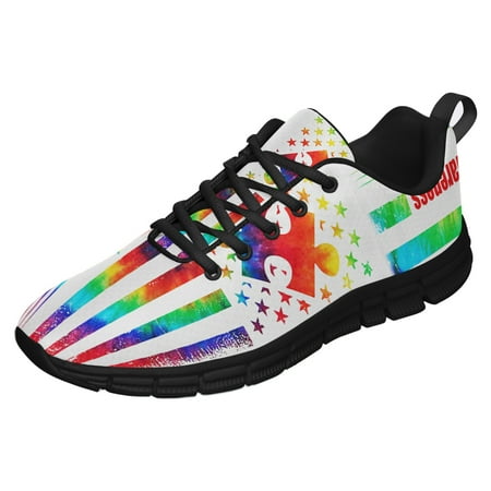 

Autism Tie Dye Running Shoes Sneakers Mesh Black Size 7