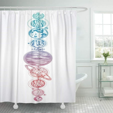 Yusdecor Planets In Solar System Scacred Geometry Dotwork Celestial Vintage Bathroom Decor Bath Shower Curtain 66x72 Inch Walmart Canada