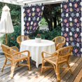 thumbnail image 4 of Outdoor Curtains for Patio Waterproof, Easter Bunny Outdoor Privacy Panels Grommet, Colorful Eggs Spring Leaves Daisy Navy Blue Blackout Outside Curtains for Porch/Cabana 54"x84", 1 Panel, 4 of 8