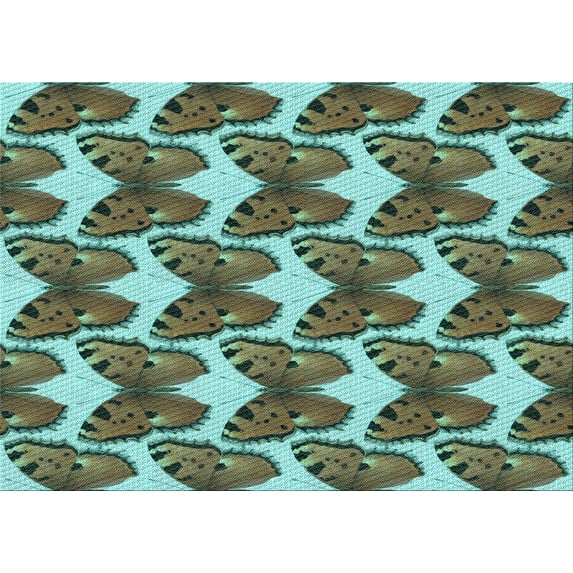 Ahgly Company Indoor Rectangle Patterned Army Green Area Rugs, 2' x 3'