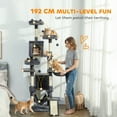 thumbnail image 4 of PawHut Cat Tree, 76 Inches Large Cat Tower w/ Scratching Posts, Dark Grey, 4 of 10