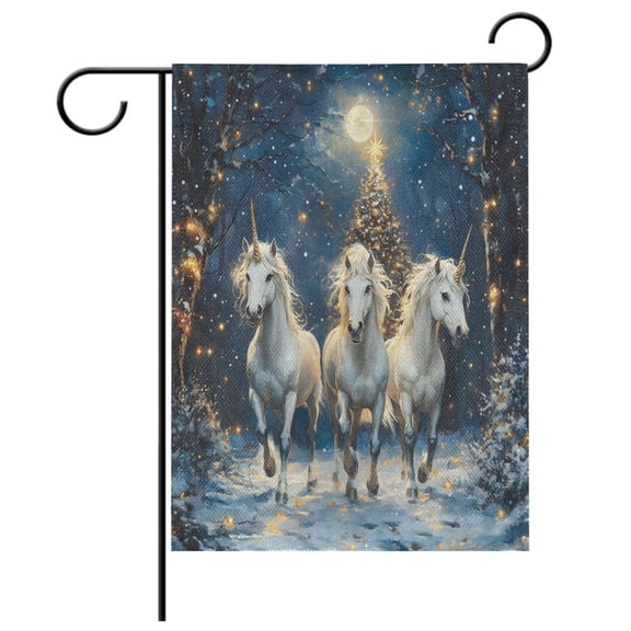 Ryvnso Horse in Winter Pattern Garden Flag 12x18 Inch Double Sided Seasonal Yard Decoration