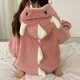 thumbnail image 3 of Pijama de dinosaurio, bata de baño para mujer, otoño e invierno, lindo dibujo animado, forro polar coral, camisón largo grueso, franela, ropa de casa para mujer, 3 of 6