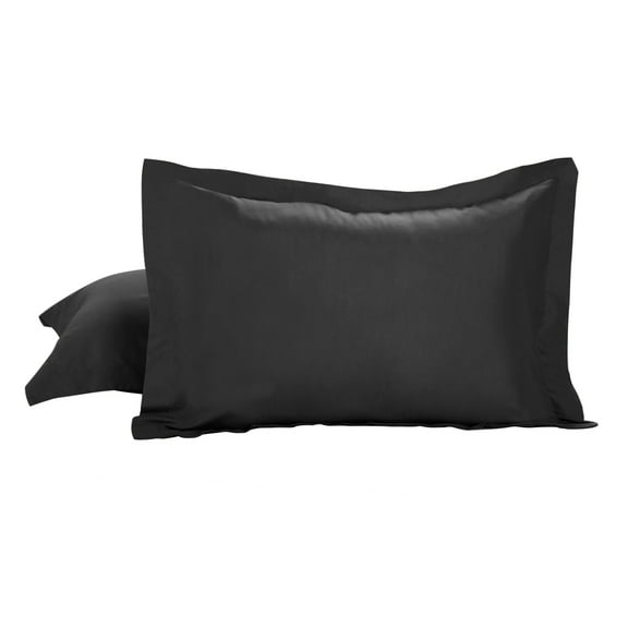 Luxury Hotel Tailored 2-Pack Standard/Queen Shams, Black