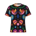 thumbnail image 4 of Vsdgher Colorful Floral2 Print Men's Dry Fit Mesh Athletic Shirts Moisture Wicking Tennis T-Shirt Tops, 4 of 9