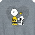thumbnail image 3 of Peanuts - Charlie Snoopy Dot Heart - Women's Racerback Tank Top, 3 of 6