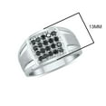 thumbnail image 3 of SZUL Women's 1/2 CTW 20 Stone Black Genuine Diamond Men's Ring in 10k White Gold, 3 of 5