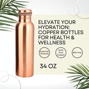 Perilla Home 100% Plain (1 Litre ) Pure Copper Bottle With Leak Proof Contains Ayurveda Health Benefits For Drinking Water For Men Women Gym Yoga |Travelling | Hiking | Indoor | Outdoor | Office |