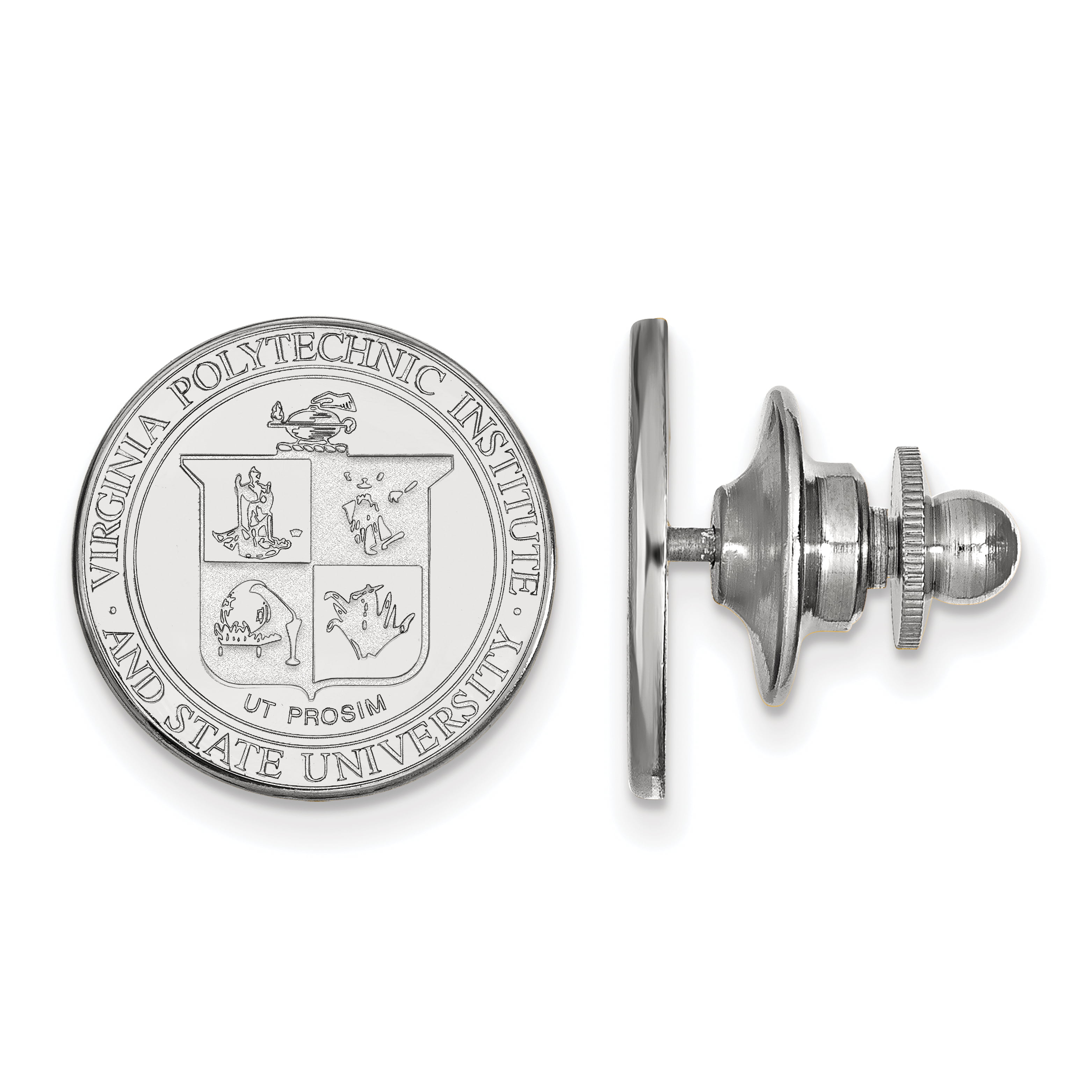 Lex & Lu LogoArt Sterling Silver University of Virginia Medium Crest Pendant