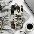 thumbnail image 6 of Jesus Is the Way the Truth and the Life Bible Verse Phone Case, Christian Panther Collage iPhone Cover for iPhone 17 16 15 14 13 12 11 Pro Max Plus Mini, 6 of 6