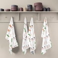 thumbnail image 5 of Multi-Purpose Kitchen Towels 28x18 Inch Dishcloths with Hanging Loop Decorative and Practical Towels for Kitchen, Dining White Rabbits and Carrots, 5 of 7