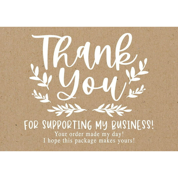 25 White Kraft Thank You Cards For Small Business We Appreciate You Supporting My Business Customer Appreciation Note Cards Mini Thanks You Made My Day Cute Unique Purchase Order Inserts 3 5x5 Inch