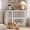 Retro + washed white + white iron frame, variant on 42.5" Corner Dog Crate Furniture, Wooden Indoor Dog Kennel with 360° Rotating Door & Stainless Steel Feeding Bowls, Decorative End Table Style Dog Cage for Small Breeds, Black