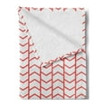 thumbnail image 2 of Modern Soft Flannel Fleece Throw Blanket, Geometrical Chevron Lines and Triangle Shaped Border Seem Artwork Image, Cozy Plush for Indoor and Outdoor Use, 70" x 90", Dark Coral and White, by Ambesonne, 2 of 5