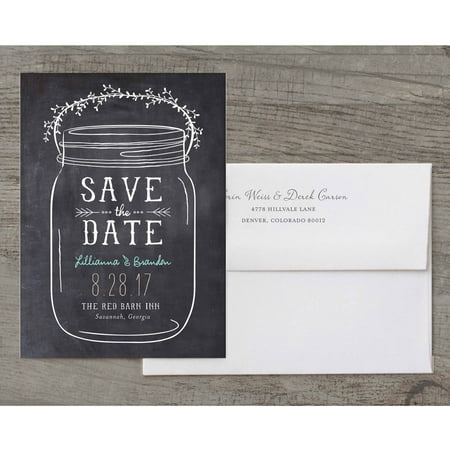 Mason Jar Deluxe Save the Date (Best Price Save The Date Magnets)