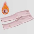 thumbnail image 2 of Fesfesfes Fall Winter Leggings Baby Girls Side Embroidery Skinny Pants Plush Leggings Kids Girls Cropped Trousers, 2 of 8