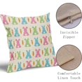 thumbnail image 4 of Easter Pillow Covers 18x18 Set of 2 Spring Cute Bunny Carrot Blue Pink Green Print Easter Themed Decorative Throw Pillow Cases Outdoor Farmhouse Decoration for Sofa Couch Bed, 4 of 6