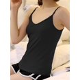 thumbnail image 5 of Women'S Cotton Tops: Spaghetti Strap, Knitted Tanks, Casual Slim Fit Sleeveless Camisole Black 4XL, 5 of 8