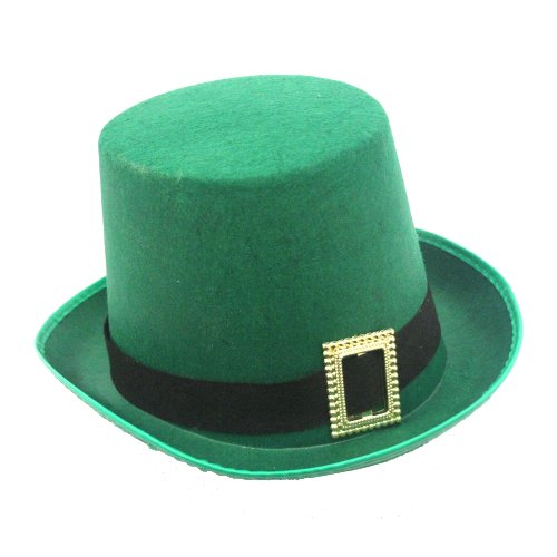 Green Felt Top Hat With Buckle, One 